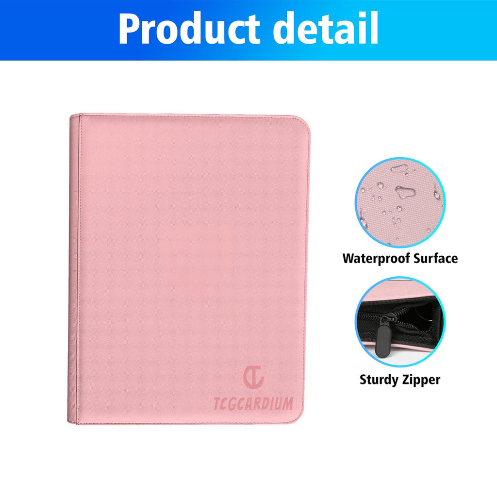 Pink 240-Card Trading Card Binder – 4-Pocket Ringless Album for MTG, YuGi, Sports Cards by TCGCARDIUM
