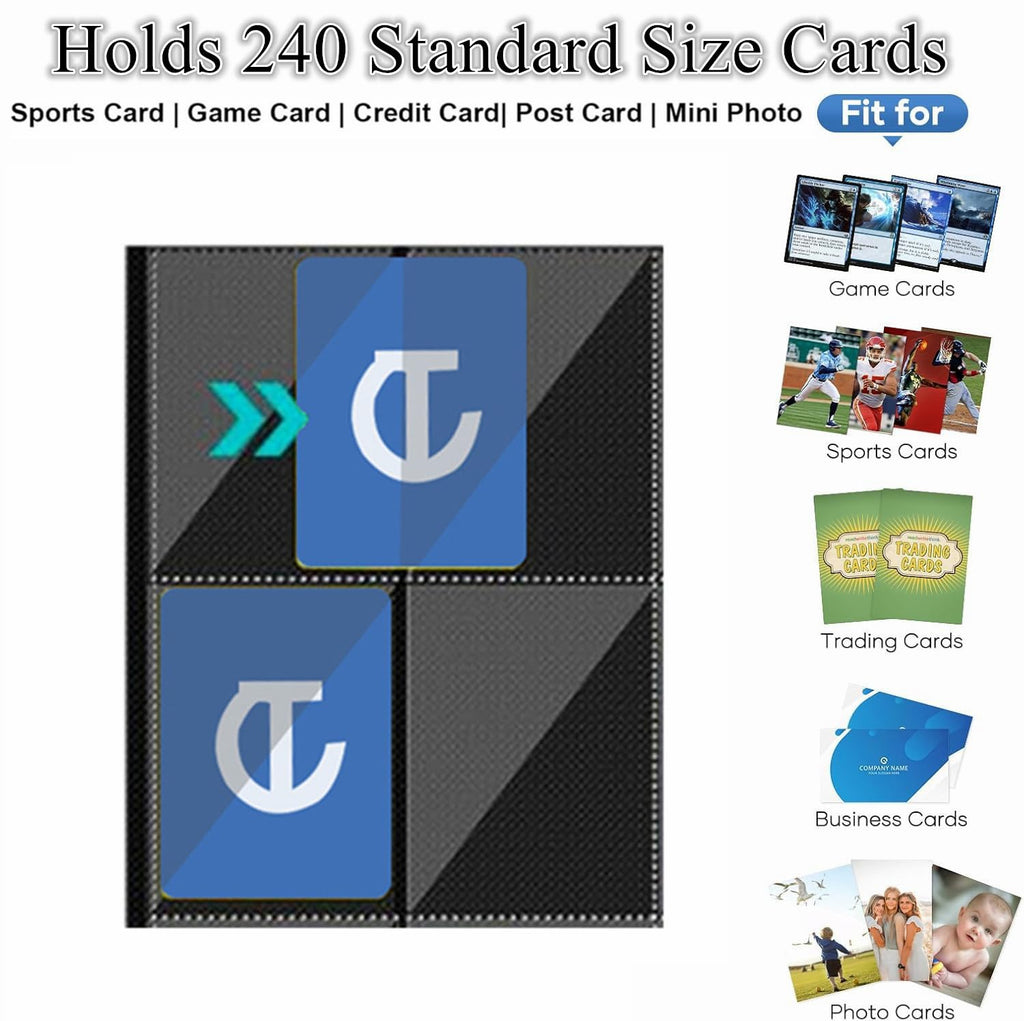 Pink 240-Card Trading Card Binder – 4-Pocket Ringless Album for MTG, YuGi, Sports Cards by TCGCARDIUM