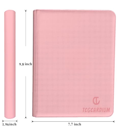 Pink 240-Card Trading Card Binder – 4-Pocket Ringless Album for MTG, YuGi, Sports Cards by TCGCARDIUM