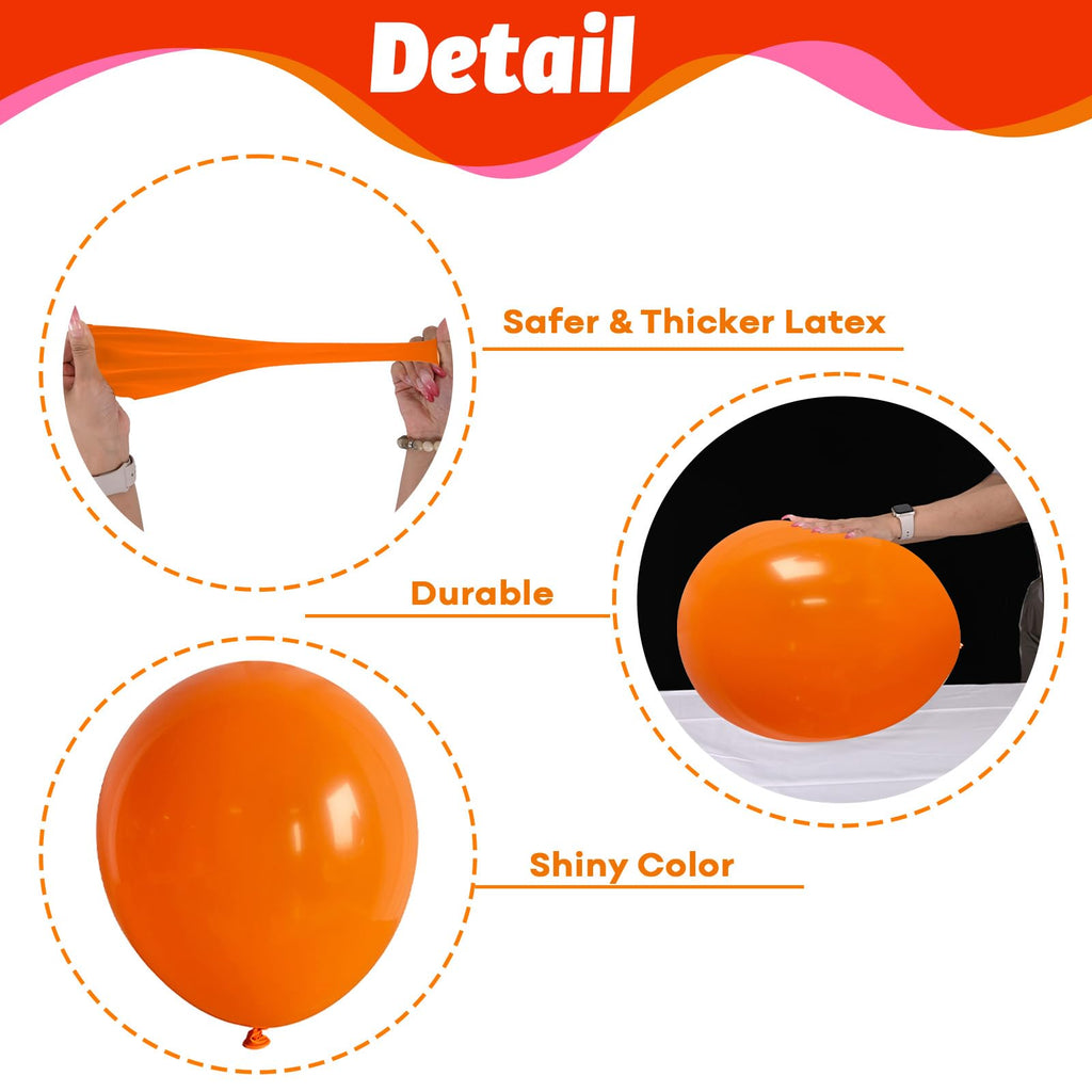 Pink and Orange Balloon Arch Kit – 122 Pcs with Gold, Glue Dots & String for Summer Tropical Party