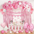 Pink Bow Birthday Decorations Kit – Coquette Party Supplies with Balloons, Banner & More