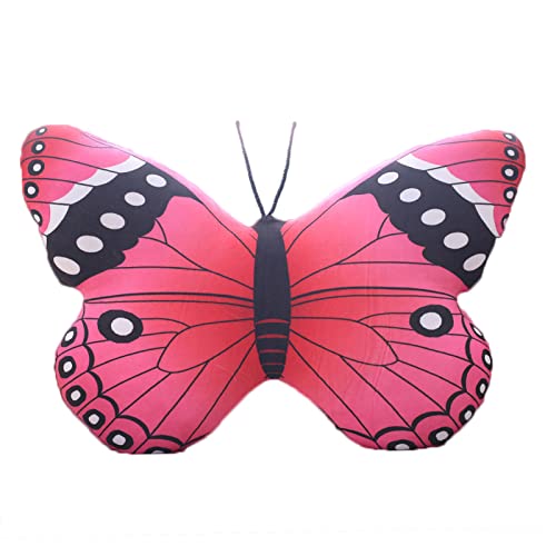Pink Butterfly Stuffed Animal Plush Pillow – 16x12 Inch Kawaii Toy by zhidiloveyou