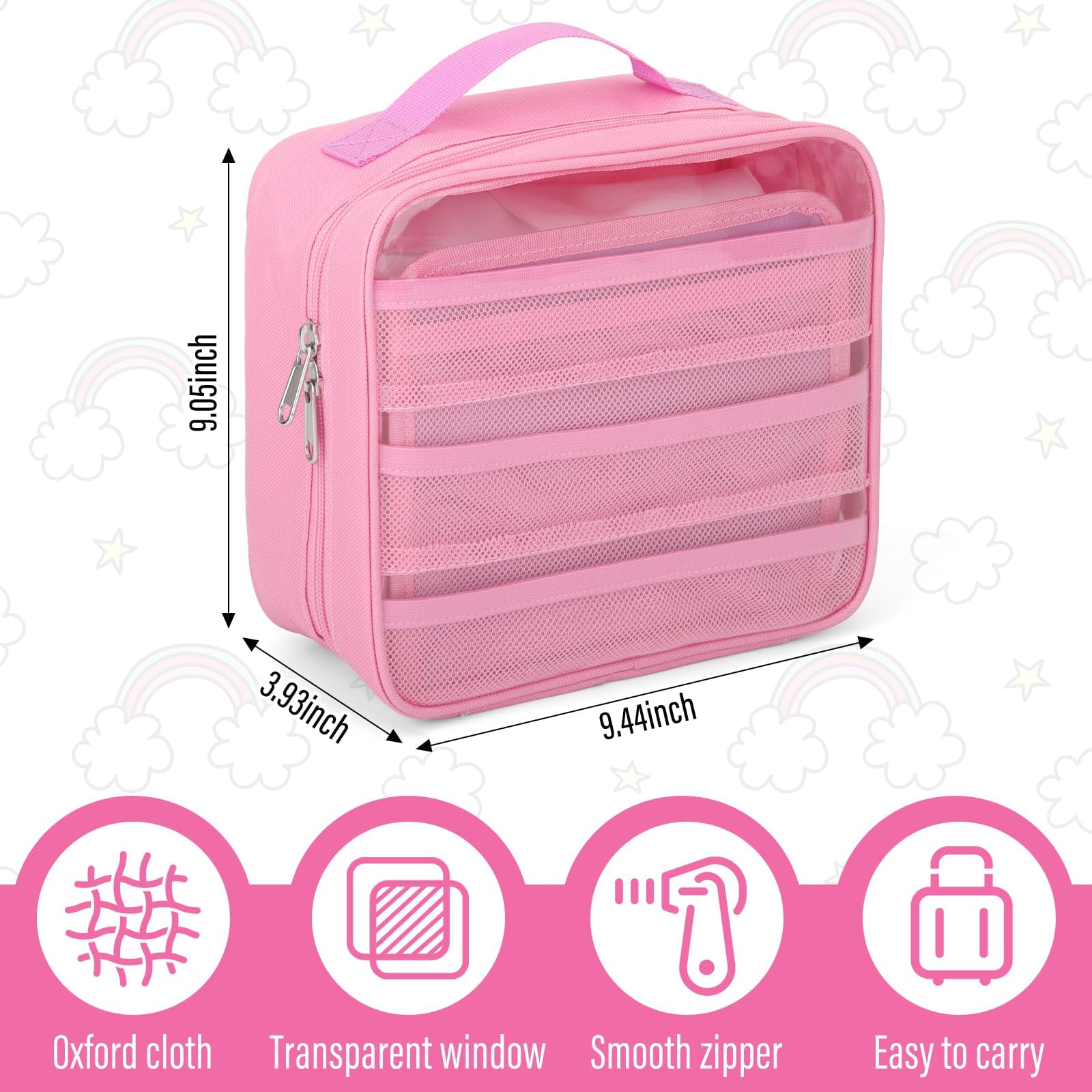 Pink Carrying Case for Little Tikes Story Dream Machine Books, Figures & Starter Set - Portable Storage Bag with Handle by RZYLKA