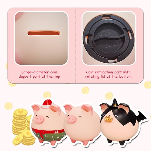 Pink Piggy Bank for Girls – Unbreakable Vinyl Coin Bank for Kids, Toddlers