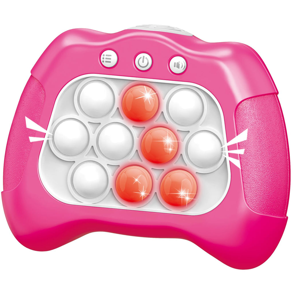 Pink Pop Push Game Toy for Kids - Handheld Fidget Toy with 4 Game Modes, Lights and Music, Ages 3-12