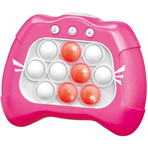 Pink Pop Push Game Toy for Kids - Handheld Fidget Toy with 4 Game Modes, Lights and Music, Ages 3-12
