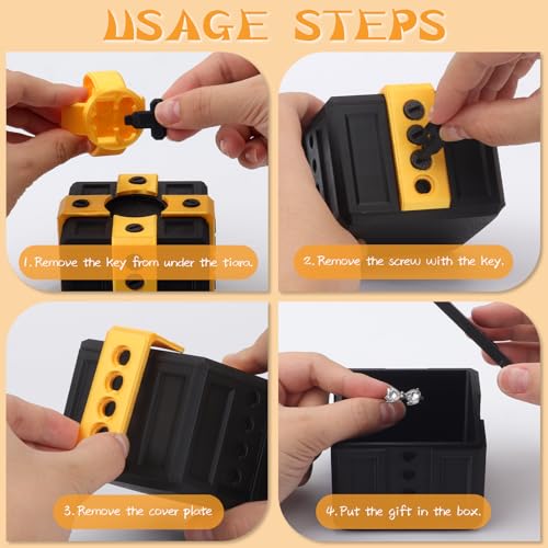 Pink Purple Gag Gift Box with 20 Screws – Prank Puzzle Box for Money and Cards