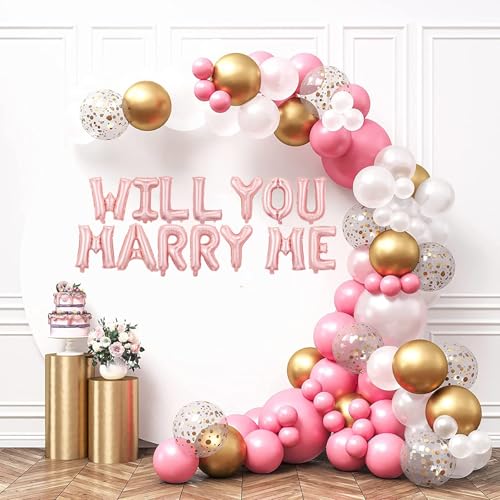 Pink Rose Gold Happy Birthday Balloon Banner - 75pc 16-inch Foil Letter Set by bigmaigo