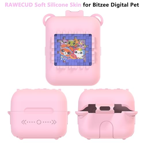 Pink Silicone Case for Bitzee Original Digital Pet with Lanyard - RAWECUD Protective Cover