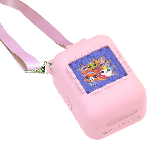 Pink Silicone Case for Bitzee Original Digital Pet with Lanyard - RAWECUD Protective Cover