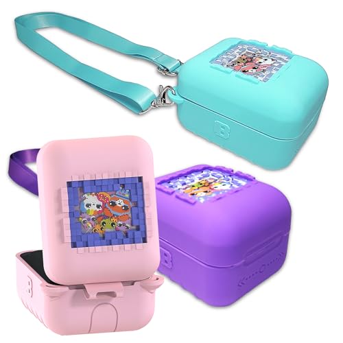 Pink Silicone Case for Bitzee Original Digital Pet with Lanyard - RAWECUD Protective Cover