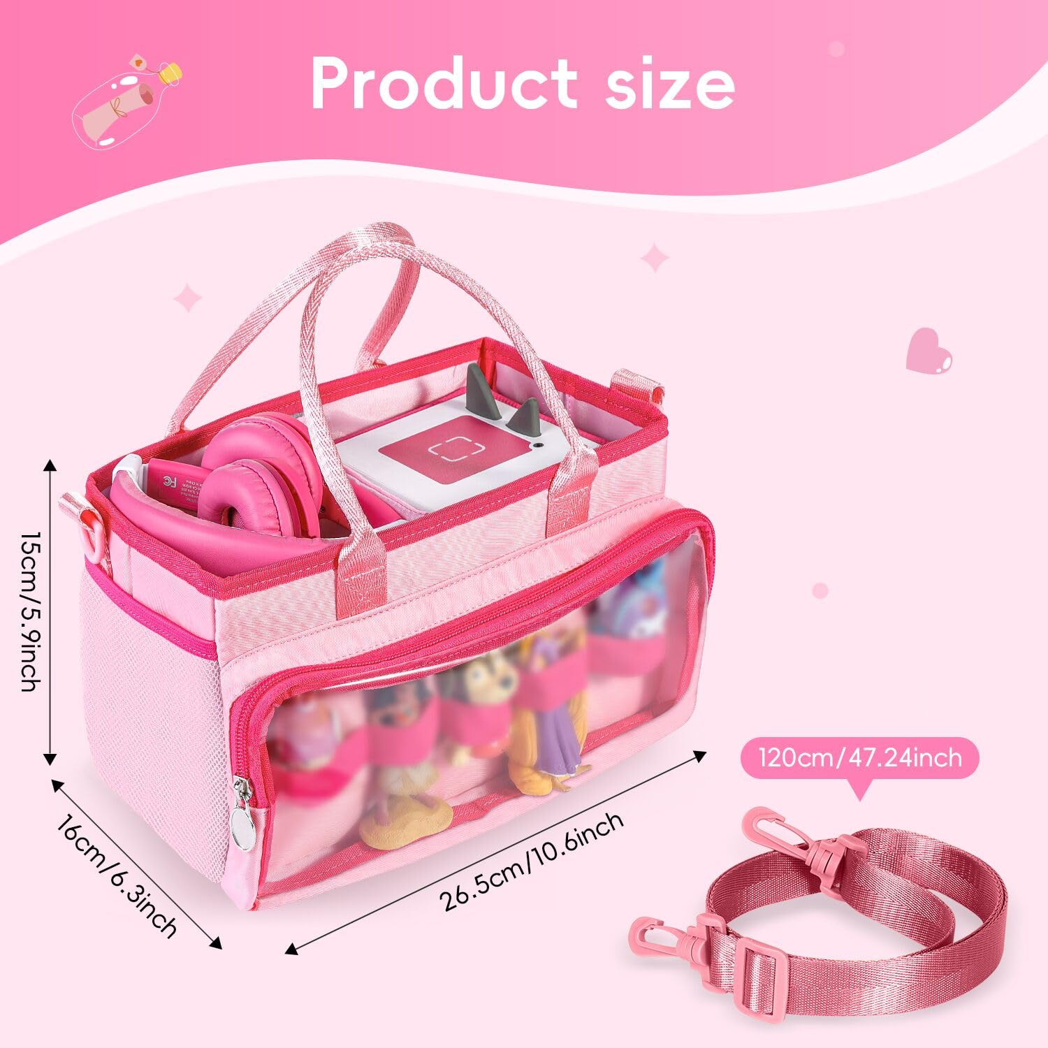 Pink Toniebox Carrying Case – Portable Organizer for Figures & Accessories