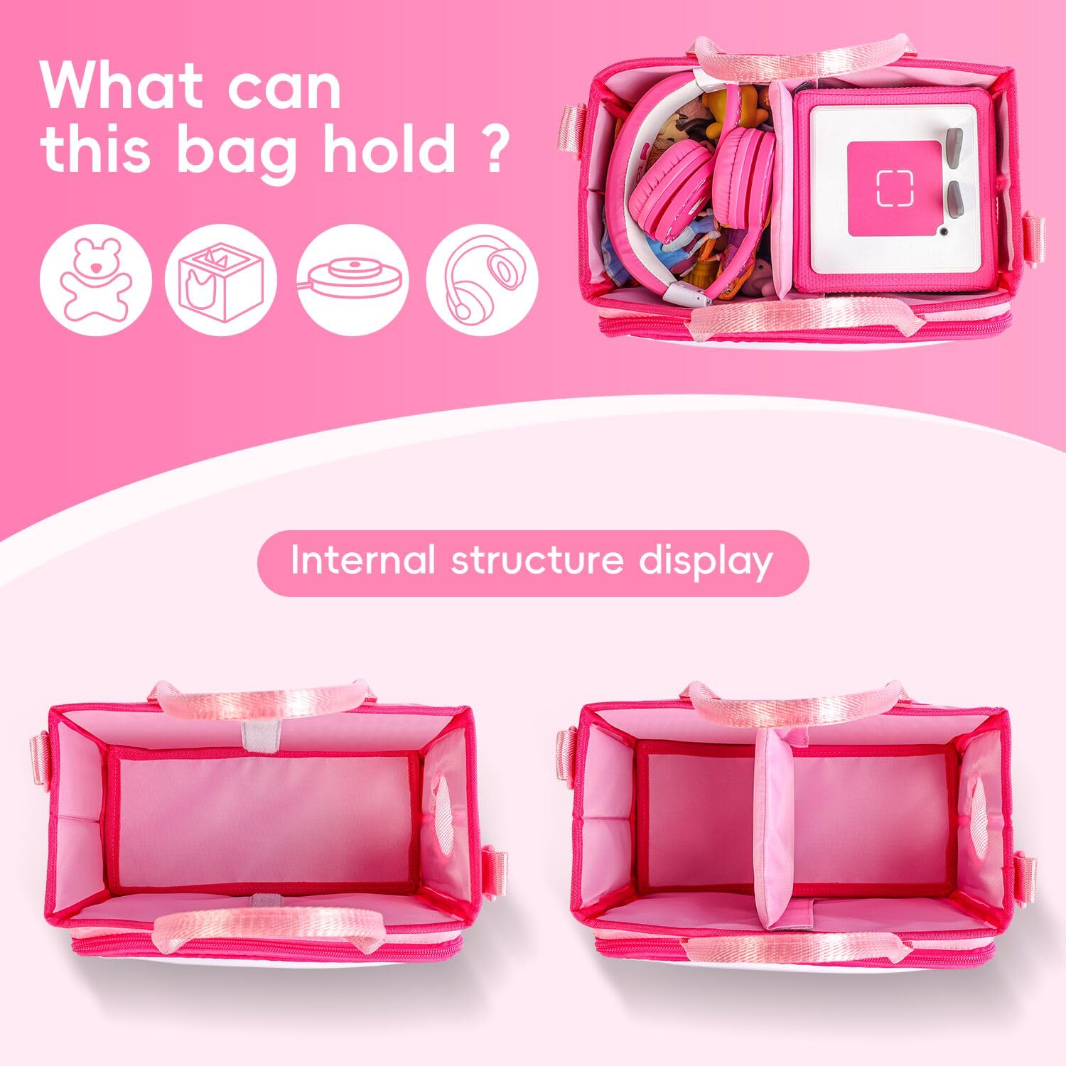Pink Toniebox Carrying Case – Portable Organizer for Figures & Accessories