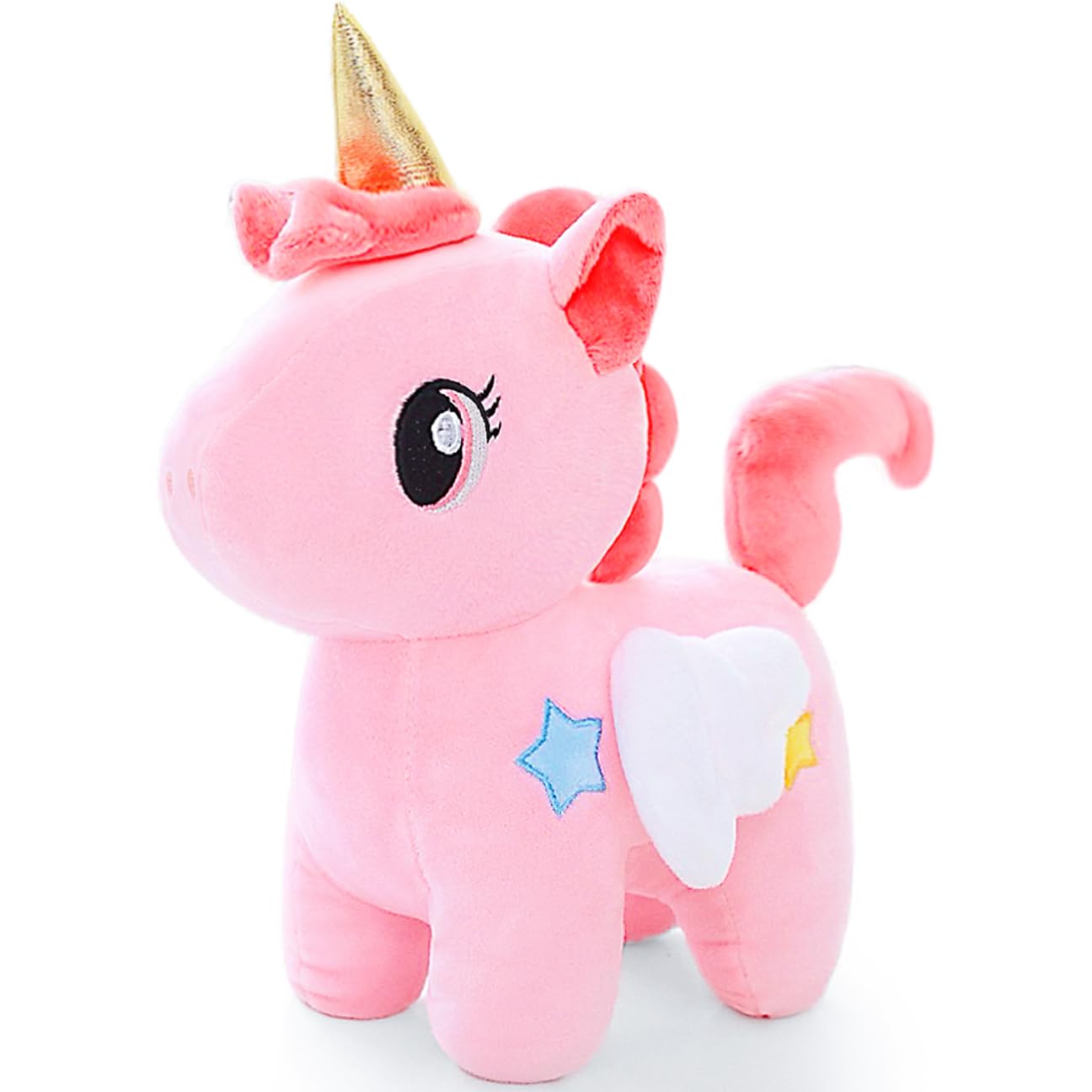 Pink Unicorn Plush Toy – Kawaii Stuffed Animal with Star Embellishments by NuomiYue