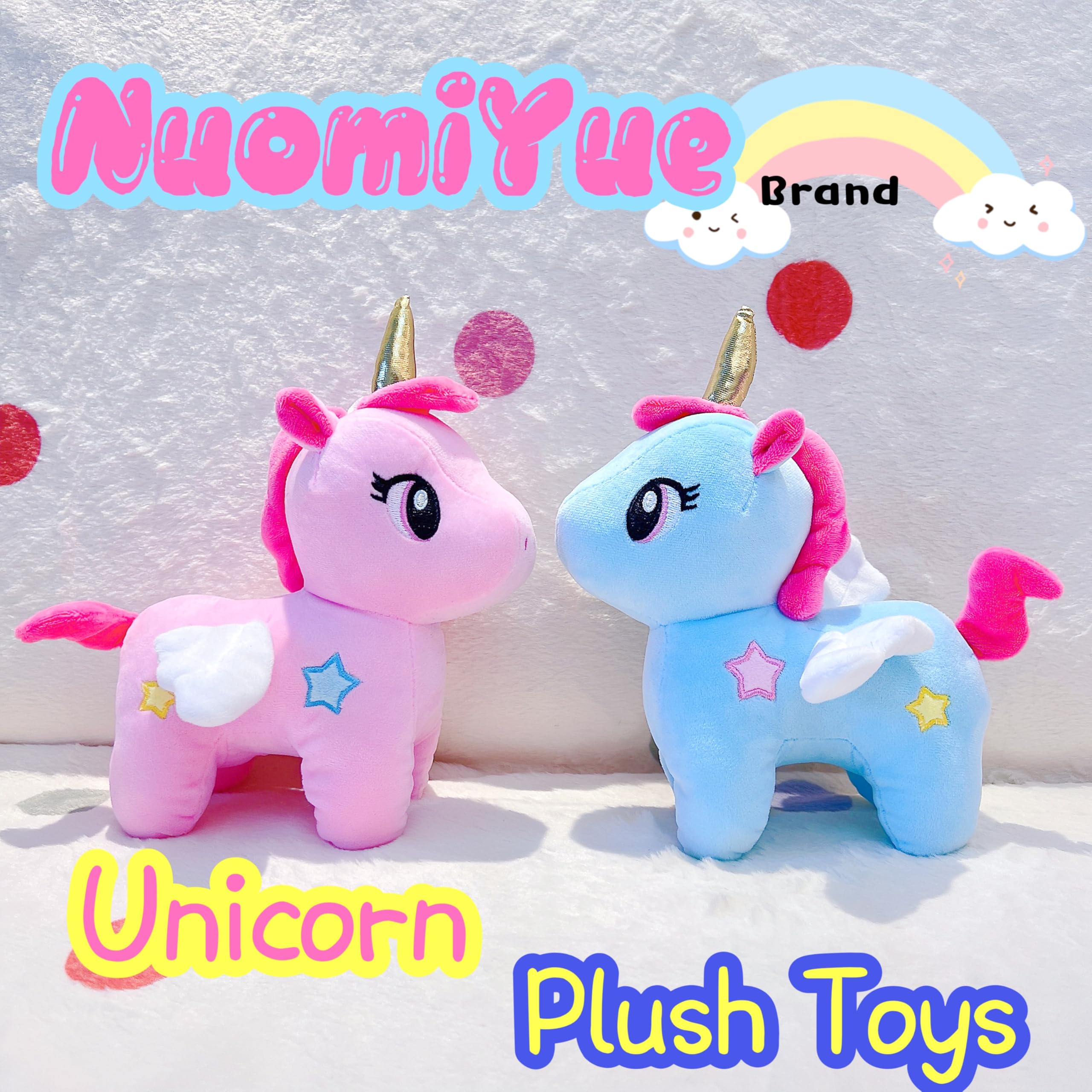 Pink Unicorn Plush Toy – Kawaii Stuffed Animal with Star Embellishments by NuomiYue
