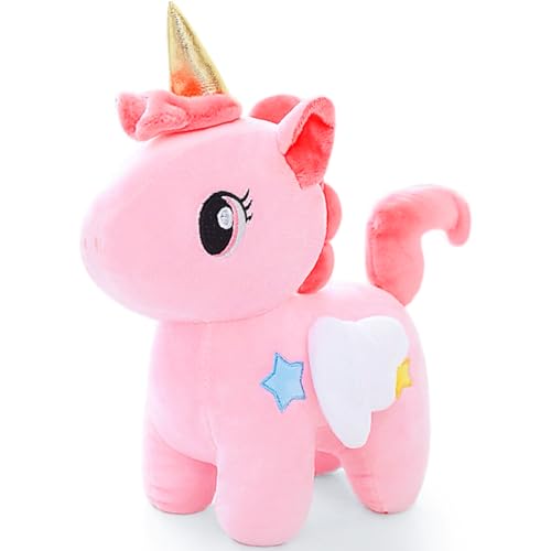 Pink Unicorn Plush Toy – Kawaii Stuffed Animal with Star Embellishments by NuomiYue