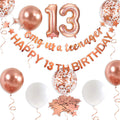 pinkblume Rose Gold 13th Birthday Banner Set – OMG Ur A Teenager & Happy 13th Decorations