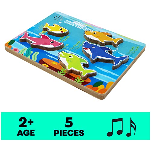 Pinkfong Baby Shark Musical Wooden Sound Puzzle – 5-Piece Toddler Toy, Ages 2+