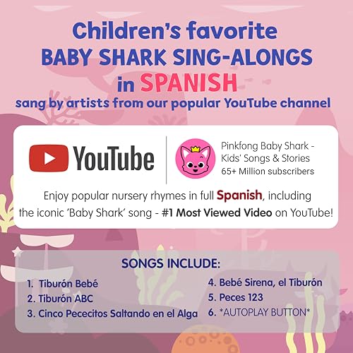 Pinkfong Baby Shark Sing-Along Sound Book – English & Spanish, Interactive Toddler Toy Ages 1+