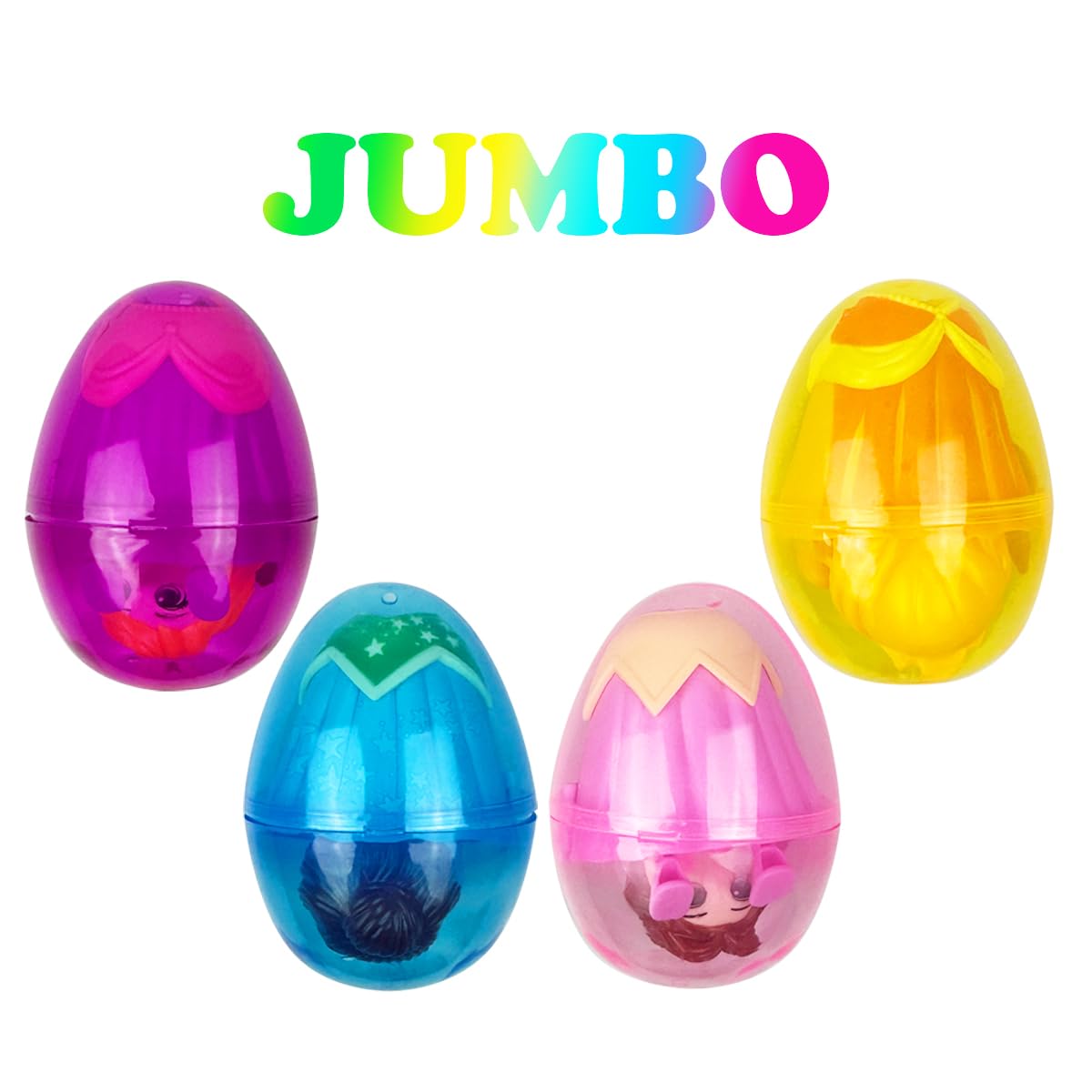 Pinkiwine 4 Pack Princess Deformation Eggs – Prefilled Easter Eggs with Toys for Kids