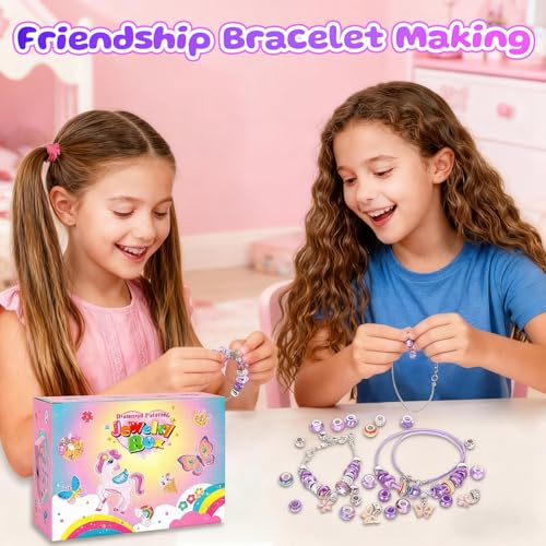 PinkSheep Butterfly Jewelry Box DIY Kit for Girls 6-12 - Wooden Treasure Box with Necklace & Bracelet