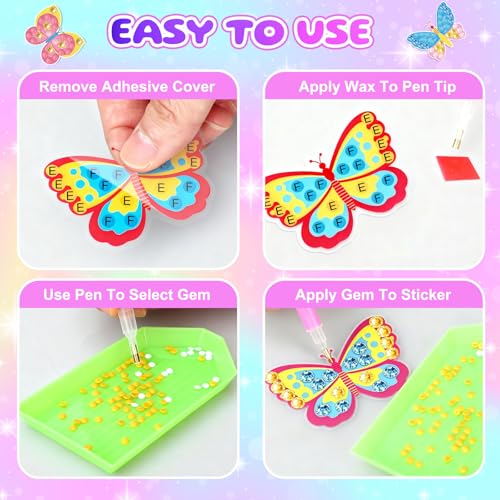 PinkSheep Butterfly Jewelry Box DIY Kit for Girls 6-12 - Wooden Treasure Box with Necklace & Bracelet