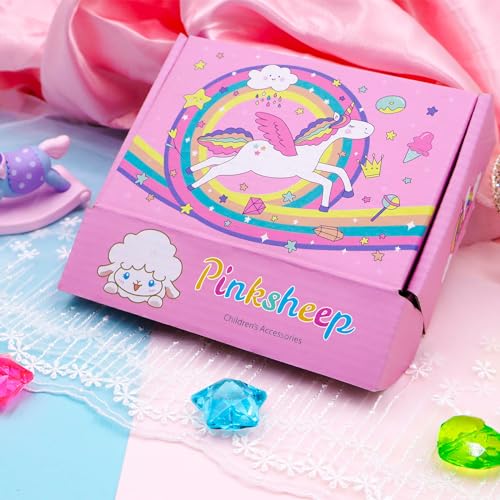 PinkSheep Toddler Jewelry Set - 3 Necklaces & 3 Bracelets for Little Girls (Ages 3-8) in Gift Box