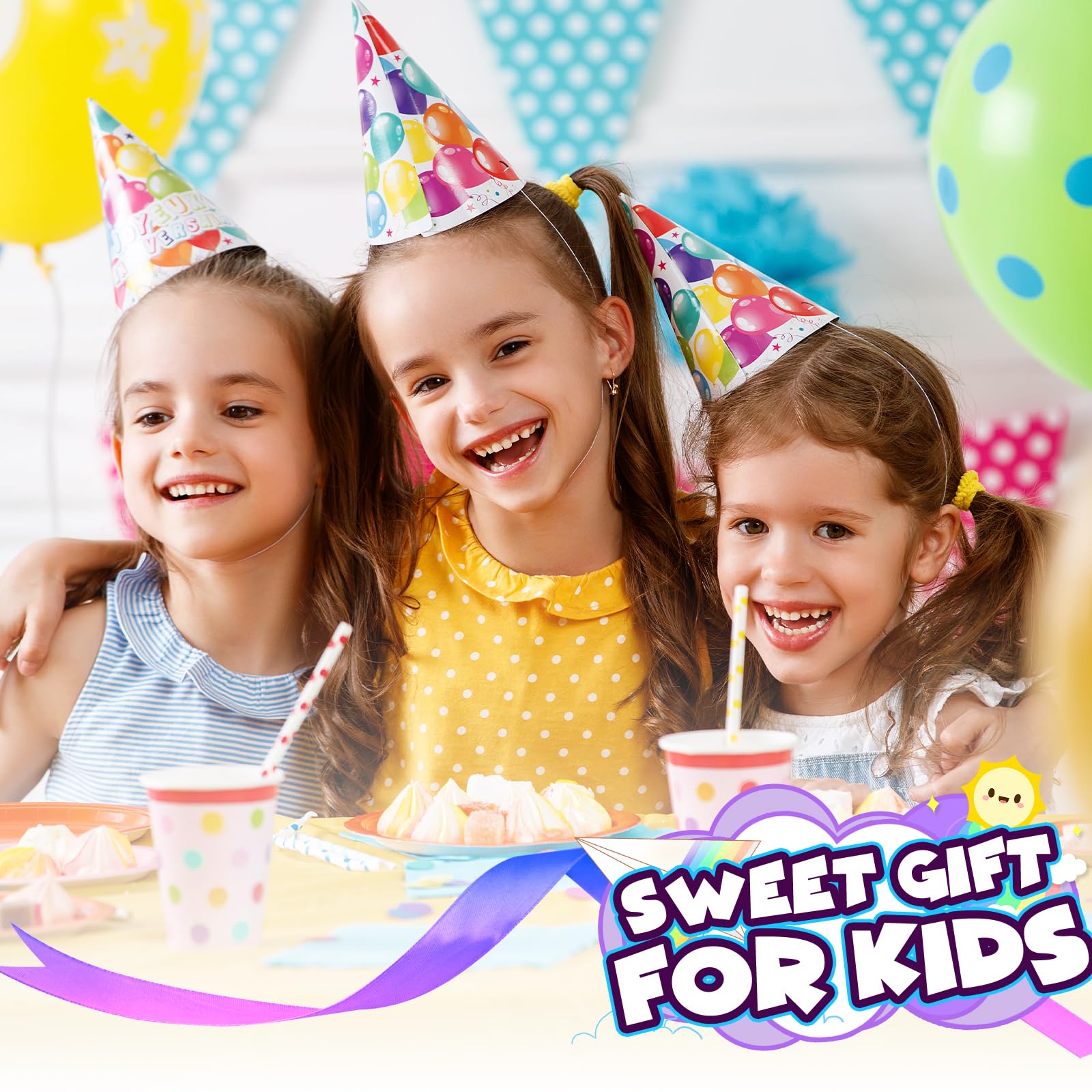 PinkSheep Toddler Jewelry Set - 3 Necklaces & 3 Bracelets for Little Girls (Ages 3-8) in Gift Box