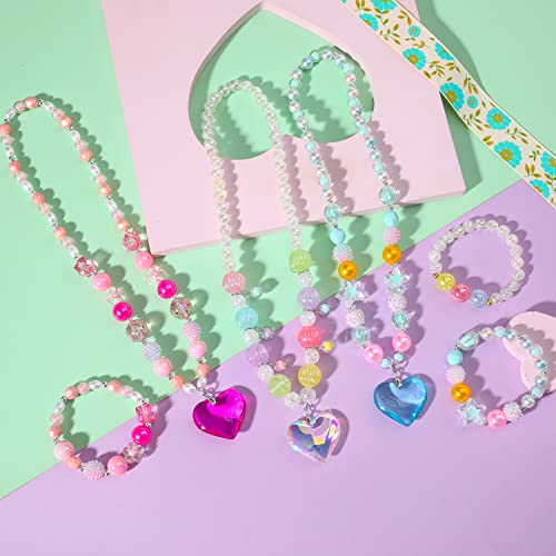 PinkSheep Toddler Jewelry Set – 9-Piece Necklace, Choker & Bracelet Collection for Little Girls, Gift Box Included