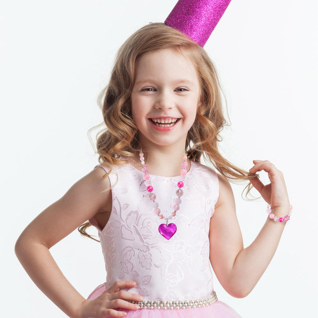 PinkSheep Toddler Jewelry Set – 9-Piece Necklace, Choker & Bracelet Collection for Little Girls, Gift Box Included