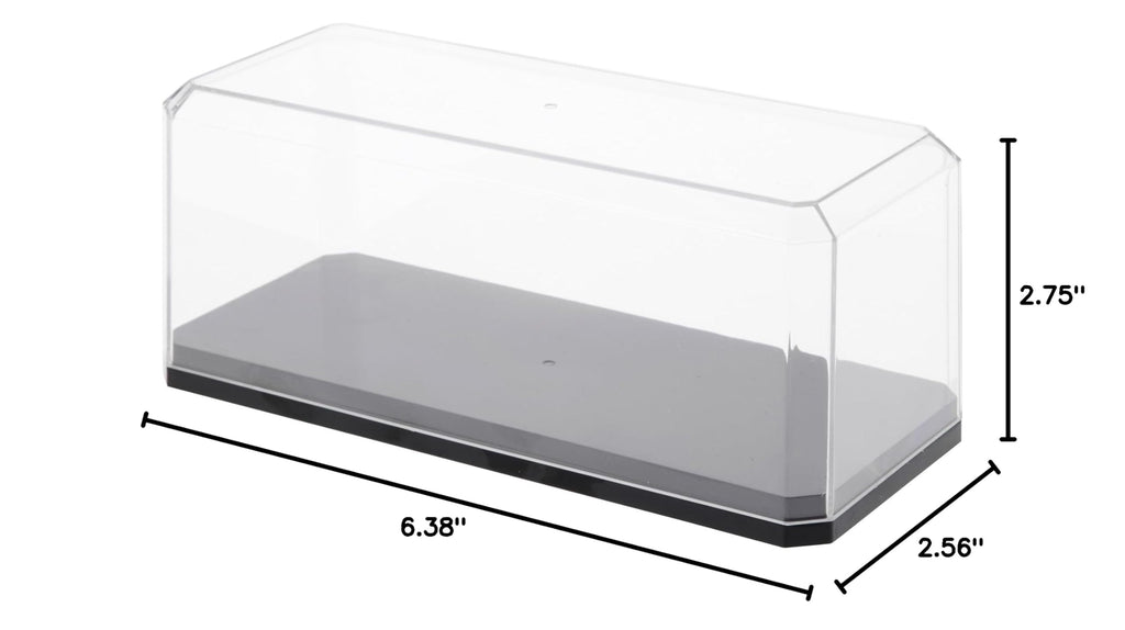 Pioneer Plastics Clear Display Case for 1:43 Scale Cars, Black Base, 6.125x2.625x2.25 inches