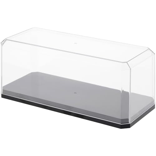 Pioneer Plastics Clear Display Case for 1:43 Scale Cars, Black Base, 6.125x2.625x2.25 inches