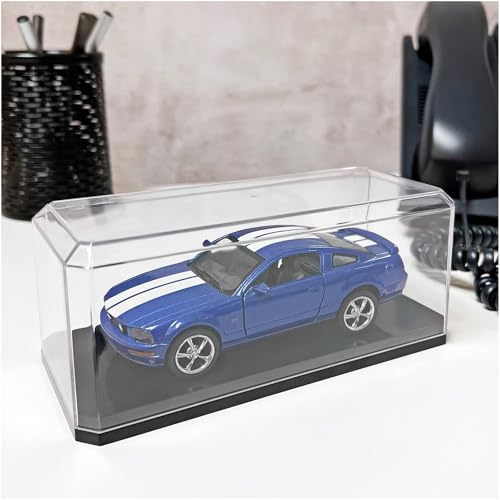 Pioneer Plastics Clear Display Case for 1:43 Scale Cars, Black Base, 6.125x2.625x2.25 inches