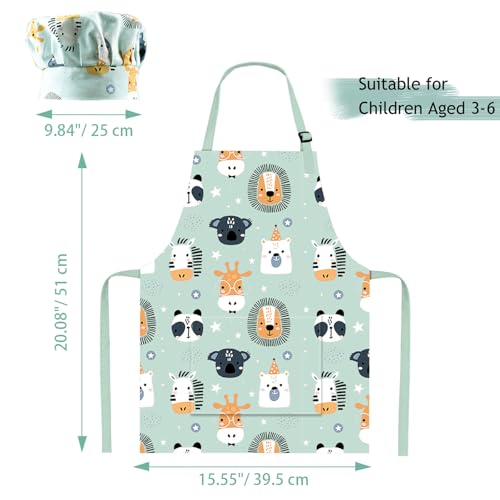 Pipoobear Kids Cotton Apron – Adjustable Strap with Front Pocket for Toddlers, Boys, and Girls