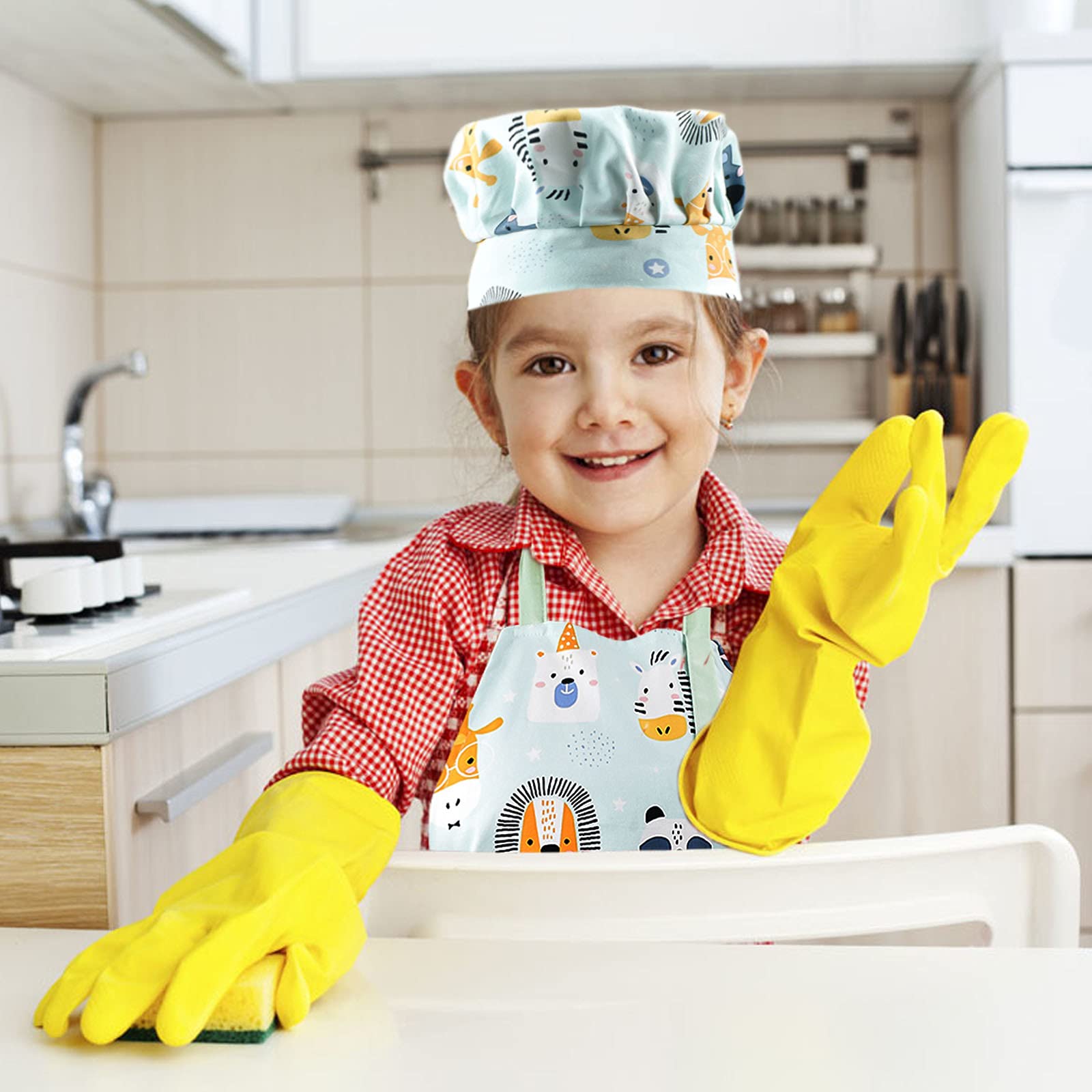 Pipoobear Kids Cotton Apron – Adjustable Strap with Front Pocket for Toddlers, Boys, and Girls