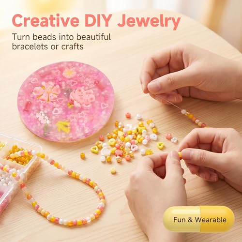 Pixnest 2-Pack Picky Pads – Sensory Fidget Toy for Picking, Stress Relief with Detachable Beads (Yellow Butterfly + Pink Flower)