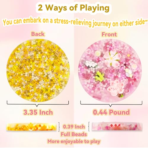 Pixnest 2-Pack Picky Pads – Sensory Fidget Toy for Picking, Stress Relief with Detachable Beads (Yellow Butterfly + Pink Flower)
