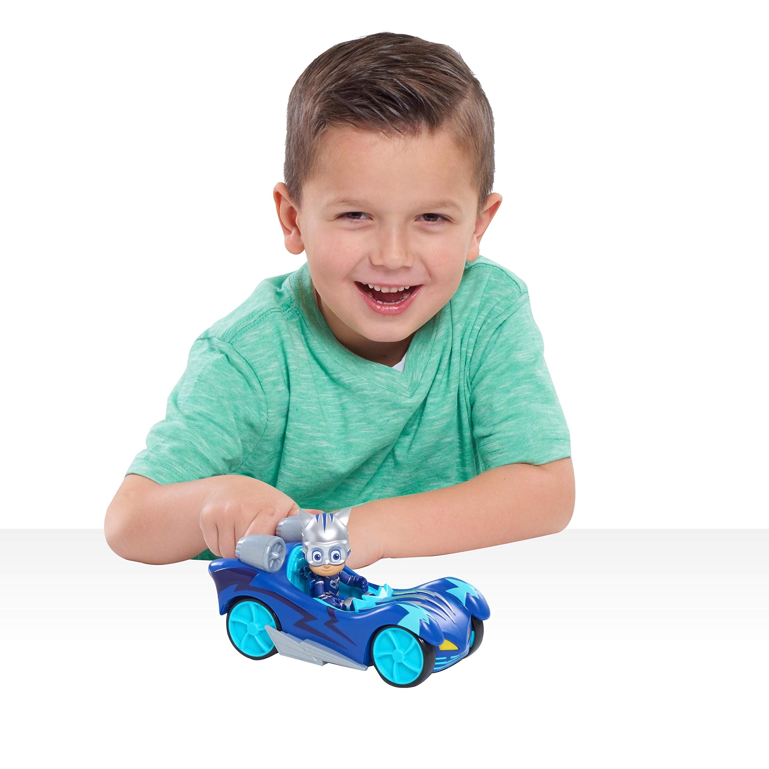 PJ Masks Turbo Blast Cat-Car with Catboy Figure - Racing Vehicle Toy