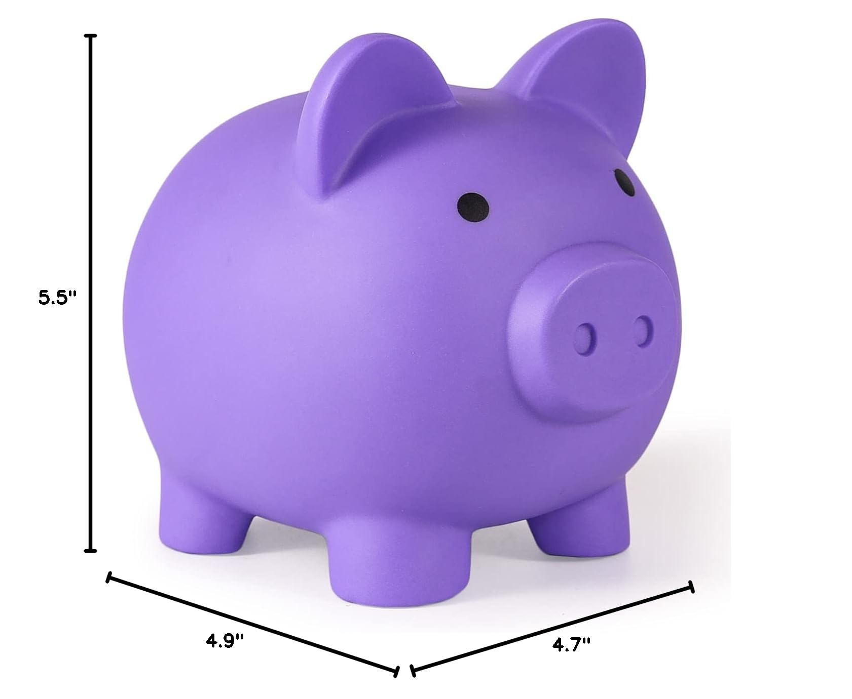 PJDRLLC Purple Plastic Piggy Bank for Kids – Unbreakable Coin Bank, Medium Size, Easy Access, Gift for Ages 4-10
