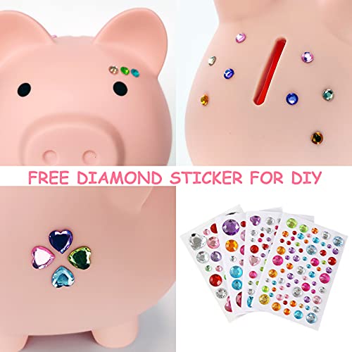 PJDRLLC Unbreakable Plastic Piggy Bank – Medium Size Coin Bank for Kids, Ideal Gift for Birthday, Easter, Christmas (Flesh-Colour)