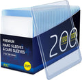 PJU 200-Pack Card Sleeves (100 Hard + 100 Soft) – Clear Plastic Protectors for Trading Cards, 3x4 Inch Outer Dimensions