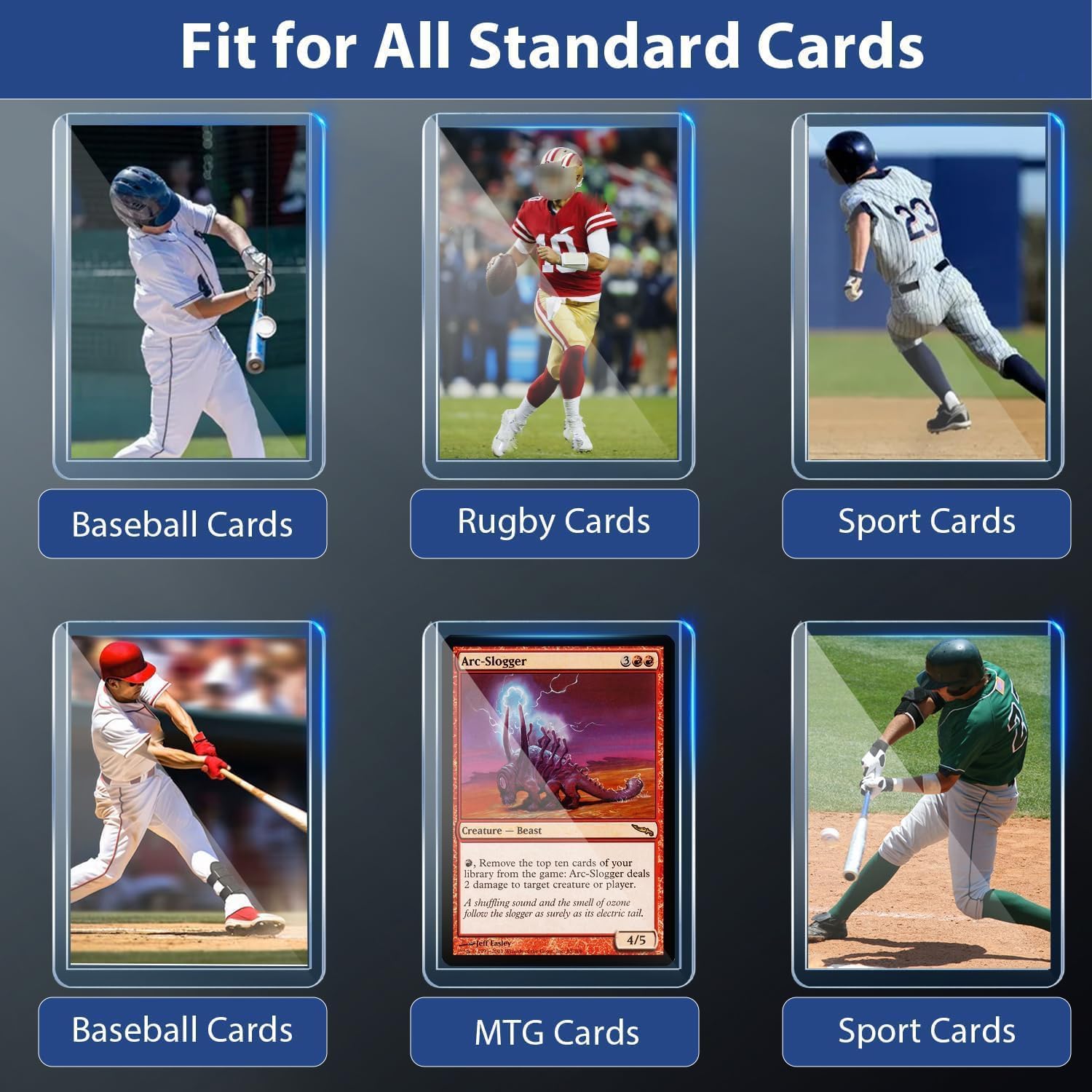 PJU 200-Pack Card Sleeves (100 Hard + 100 Soft) – Clear Plastic Protectors for Trading Cards, 3x4 Inch Outer Dimensions
