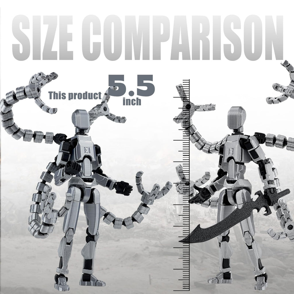 PkghoKids T13 Fully Jointed Action Figure with 3 Hand Types and 5 Weapons, 3D Printed PETG, Already Assembled