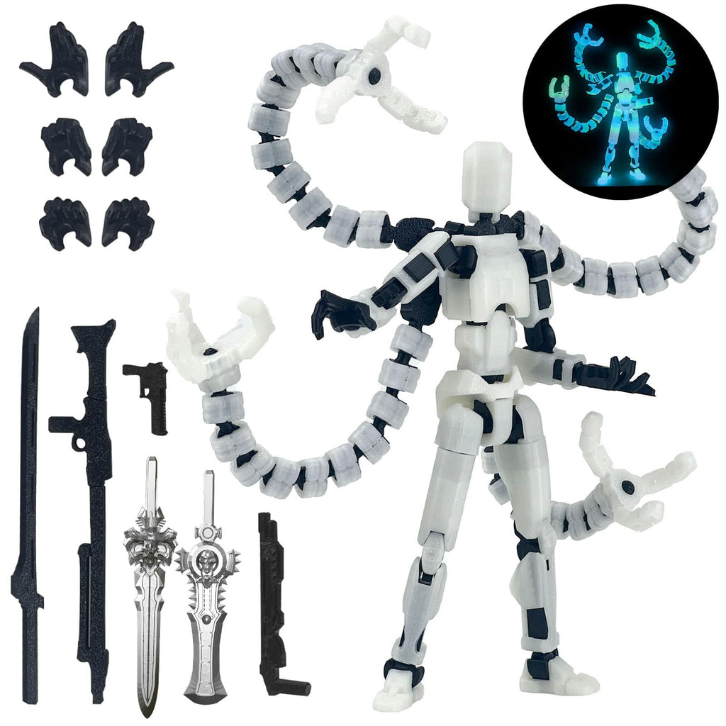 PkghoKids T13 Luminous 5.5in Fully Articulated Action Figure – Multi-Jointed with 7 Weapons & 3 Hand Types