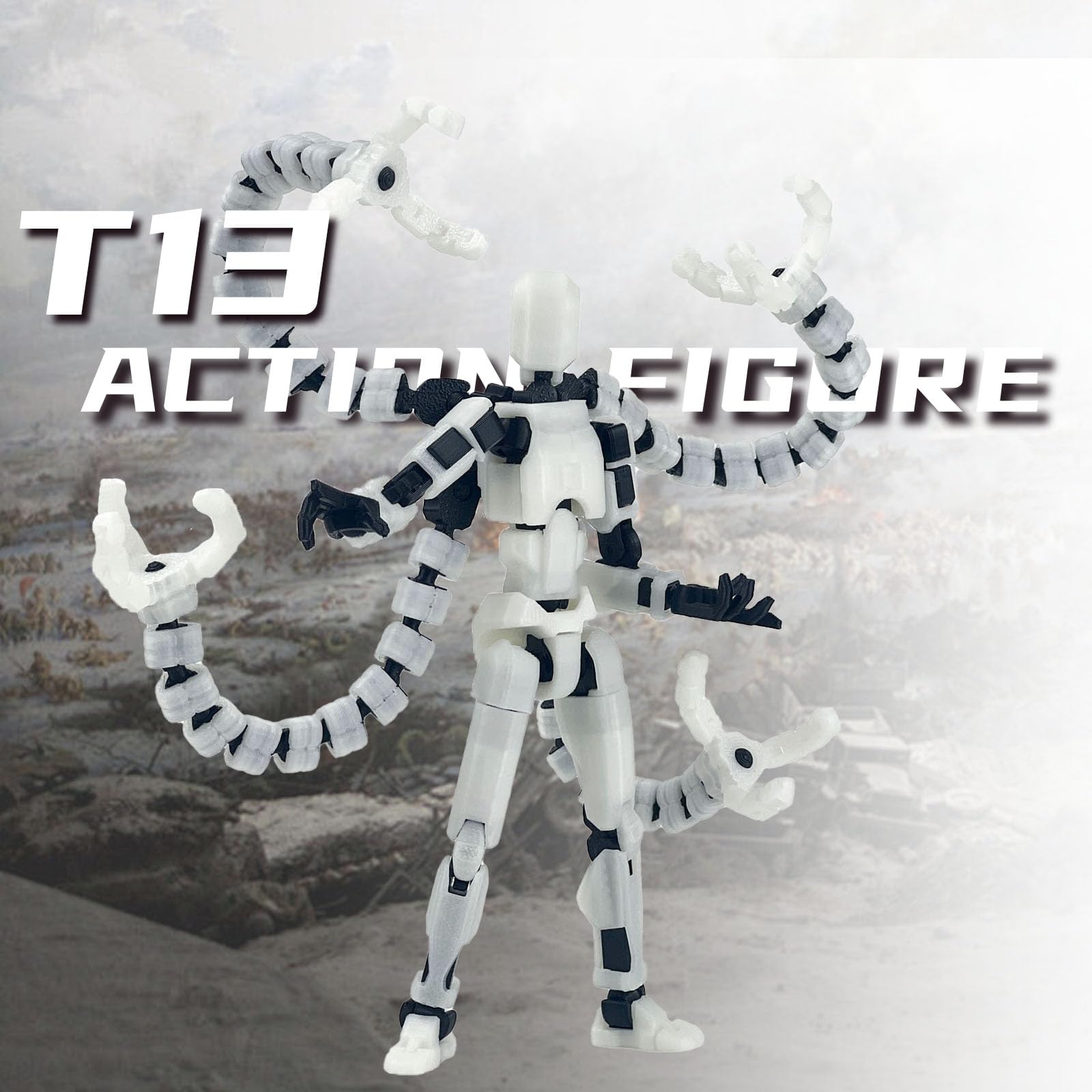 PkghoKids T13 Luminous 5.5in Fully Articulated Action Figure – Multi-Jointed with 7 Weapons & 3 Hand Types