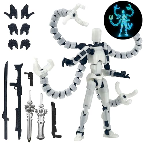 PkghoKids T13 Luminous 5.5in Fully Articulated Action Figure – Multi-Jointed with 7 Weapons & 3 Hand Types