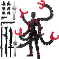 PkghoKids T13 Pre-Assembled Action Figure - 5.5inch Fully Jointed Black Red with 3 Hands and 5 Weapons