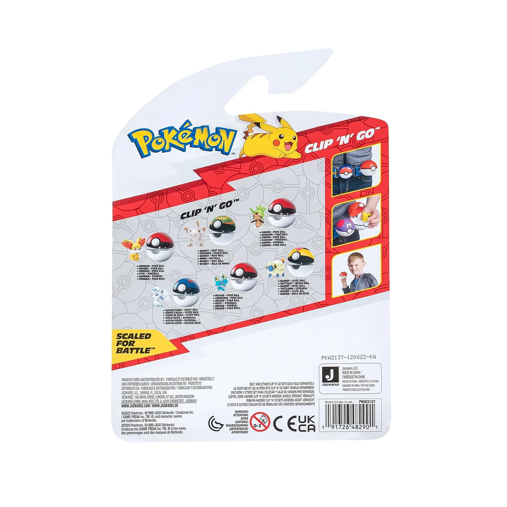 PKW3137 Clip 'n' Go Poké Balls: Voltilamm & Level Ball Set with 5 cm Figure