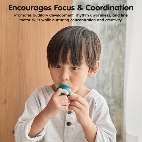PlanToys Wooden Whale Whistle – Montessori Sound Toy for Creative Play