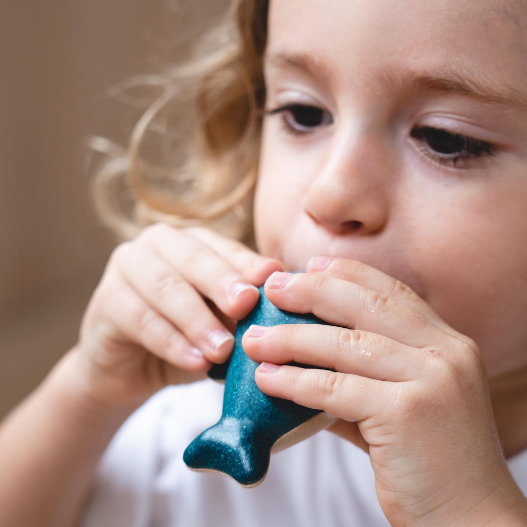PlanToys Wooden Whale Whistle – Montessori Sound Toy for Creative Play